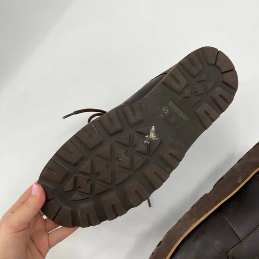 Ugg brown‎ leather sherpa lined mens lace up boots